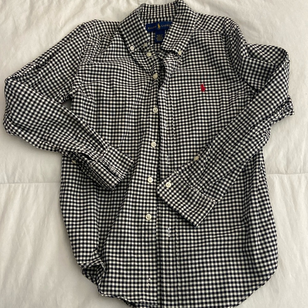 Ralph Lauren black check button up